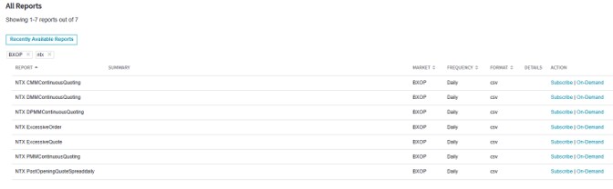 Screenshot showing the updated NTX report names